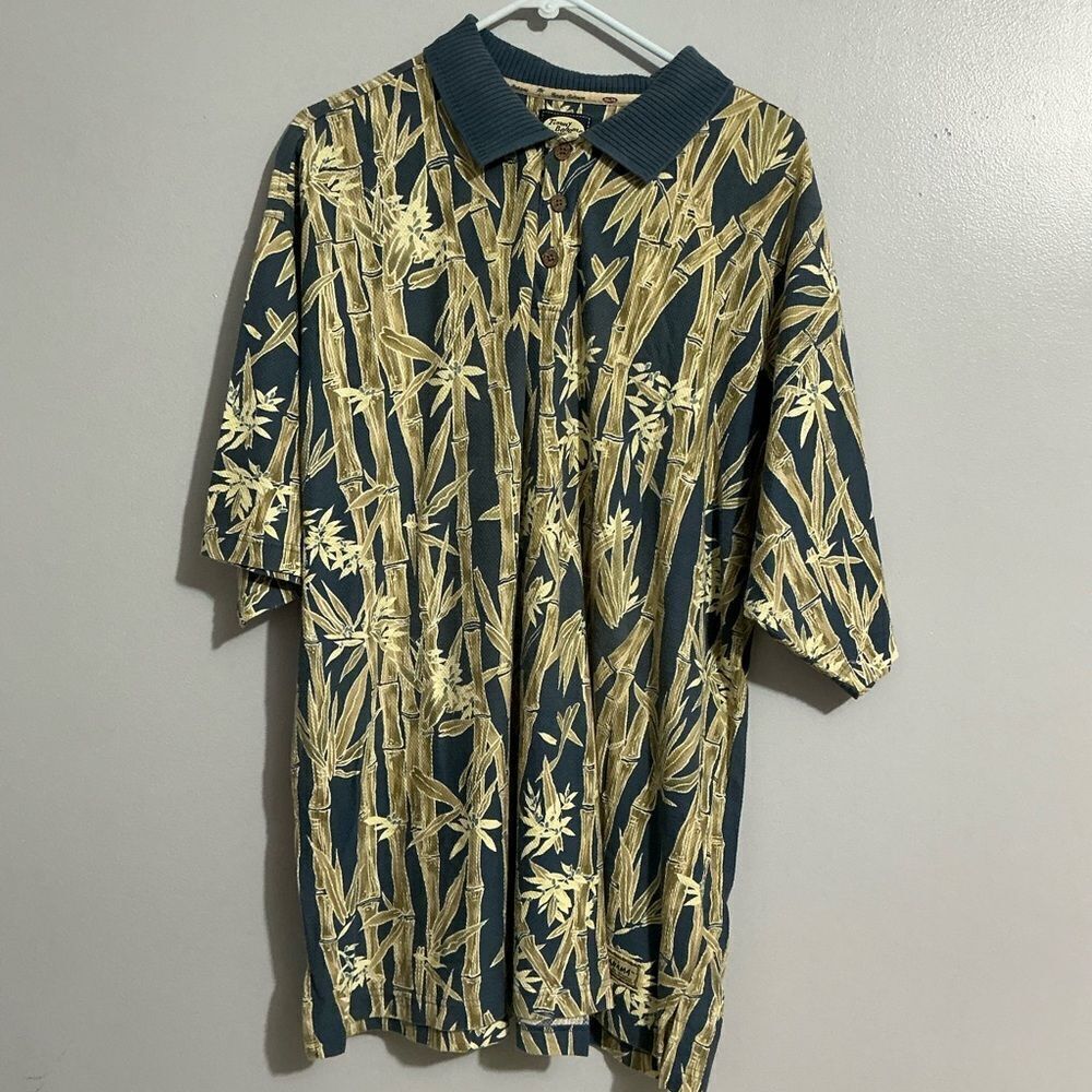 Tommy Bahama Bamboo Print Polo Shirt, Size XL